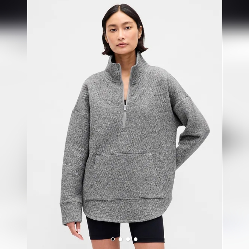 GapFit Quilted Jacquard Half Zip Pullover
